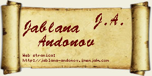 Jablana Andonov vizit kartica